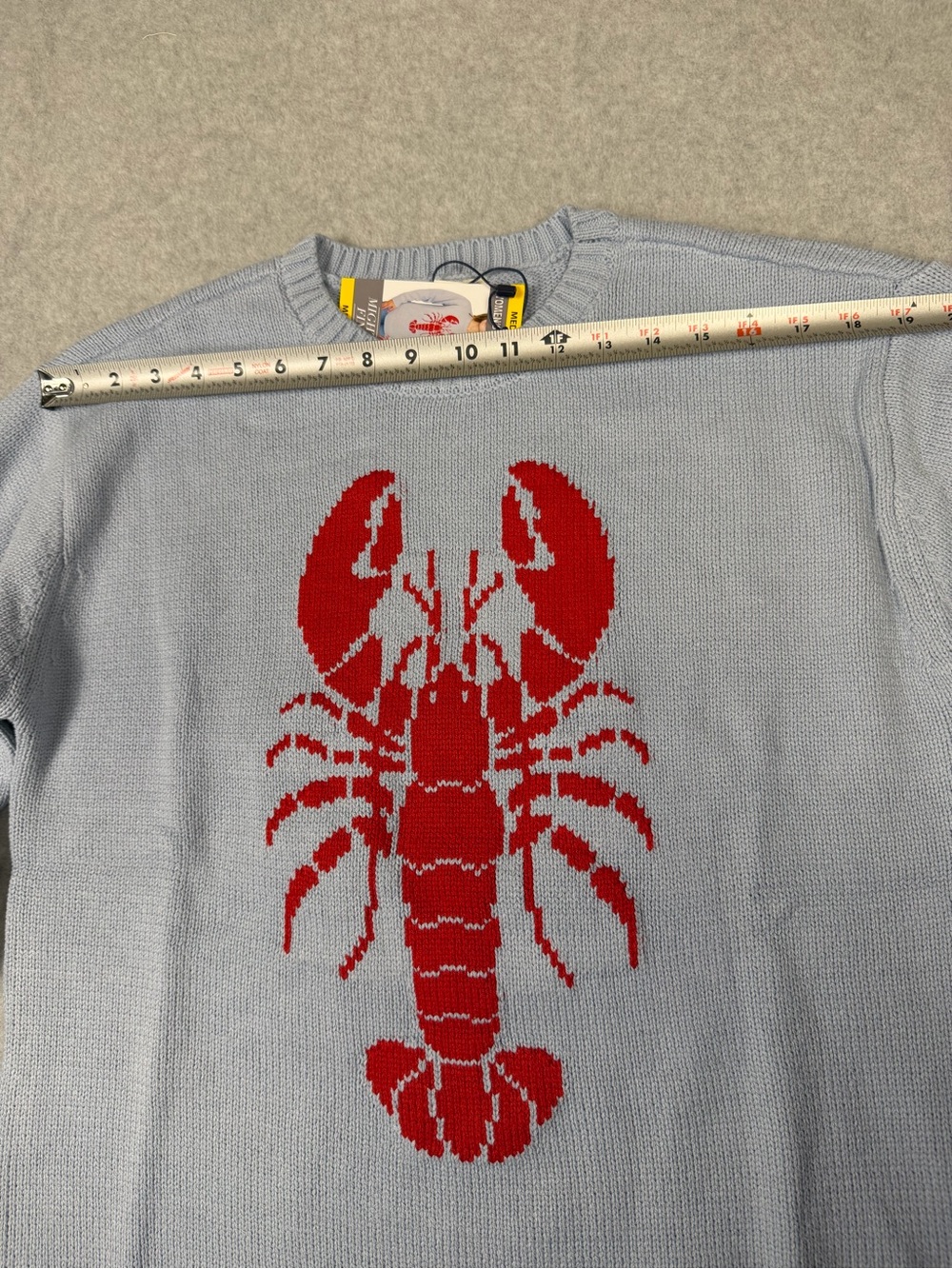 Mighty Fine Light Blue Crewneck Sweater with Red Lobster Graphic - Picture 6 of 8